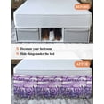 thumbnail image 7 of Lavender Farmhouse Wrap Around Bed Skirts for King Bed 18" Drop, Bed Skirt with Adjustable Elastic Belt Dust Ruffle Bed Valance for Bedroom Hotel Luxury Purple Wooden Grain Bed Frame Cover, 7 of 7