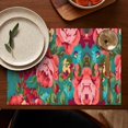 thumbnail image 5 of Pioneer Flower Floral Print Pattern Summer Placemats Table Placemats Set Of 4-Linen Kitchen Washable Placemats Table Mats 12x18 Inch Non-Slip Heat Resistant, 5 of 5