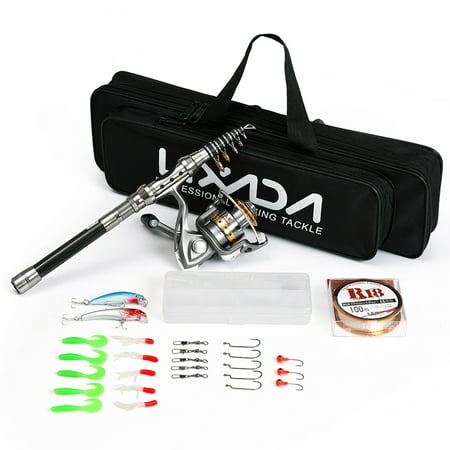 Graphite Telescopic Rod - Lixada Telescopic Fishing Rod and Reel Combo Full Kit