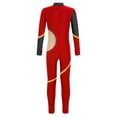 thumbnail image 4 of DPOIS Kids Girls Gymnastics Leotard Long Sleeve Full Body Unitard Bodysuit Red 16, 4 of 7