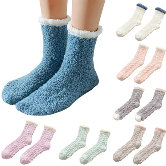 Womens Warm Fuzzy Plush Socks Soft Thick Cozy Winter Seasonal Footwear