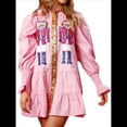thumbnail image 1 of Vestido Camisero de Cascanueces para Mujer, con Brillo Navideño, Sudadera de Papá , Minivestido Tipo Suéter Rosa L, 1 of 8