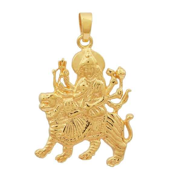 Mooneye Yellow Rhodium Plated 925 Sterling Silver Religious Durga Mata Pendant Jewelry