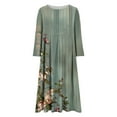 thumbnail image 3 of SCSAlgin Womens Plus Size Floral Print Dress Casual Long Sleeve Empire Waist Dresses Loose Swing Midi Dress with Pockets, 3 of 6