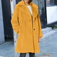 thumbnail image 2 of Jacket Women Women Button Down Imitation Long Coat Plus Size Thick Jacket Shearling Jacket Yellow L, 2 of 5
