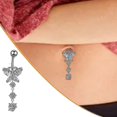 thumbnail image 3 of Anillos de ombligo de acero inoxidable, Piercing curvo de mariposa, decoración del ombligo colgante, 3 of 5