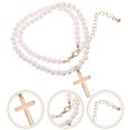 thumbnail image 3 of Pearl Necklace Women Cross Pendant Necklace for Decoration 5Pcs, 3 of 5