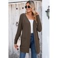 thumbnail image 6 of SHOWMALL Women Lightweight Cardigan Long Sleeve Button Down V Neck Casual Lightweight Knit Sweater Open Front Cardigan, US Size 2XL, Dark Coffee, 6 of 8