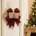 thumbnail image 6 of Christmas Wreath Bows, Red Black Buffalo Plaid Bows for Wreath, Rustic Farmhouse Bows for Front Door, Winter Christmas Tree Bows for Indoor Outdoor Xmas Decorations 2 Pack(Red&White), 6 of 8
