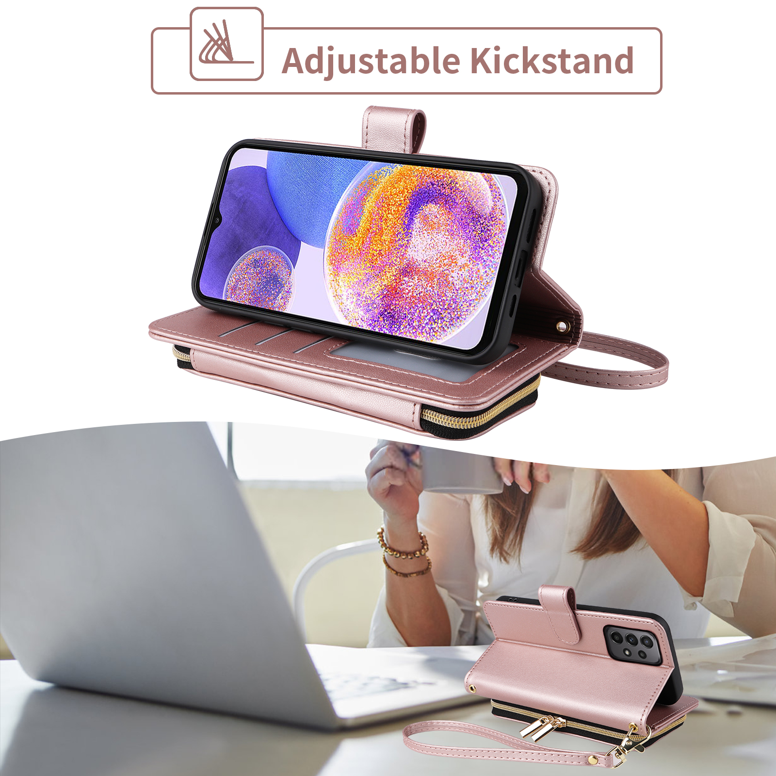 Furiet Samsung Galaxy A13 Wallet Case Rose Gold photo 3