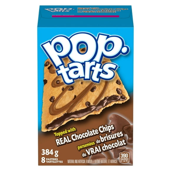 Kellogg's Pop-Tarts toaster pastries, Chocolate Chip 384g - 8 pastries, Toaster pastries