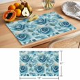 thumbnail image 6 of Blue Rose Placemats Set of 6, Spring Romantic Flower Floral Leaf Plant Watercolor Non-Slip Place Mats Washable Table Mats for Kitchen Dining Table Decorations Indoor/Outdoor, 6 of 9
