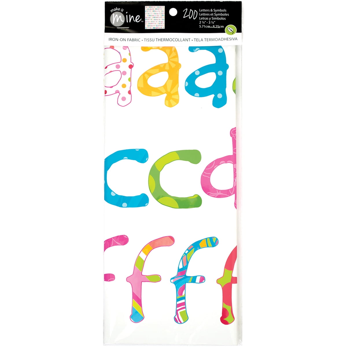 Alphabet Lowercase Iron-On Fabric Letters & Symbols-Brights - Walmart.com