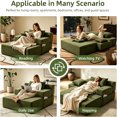 thumbnail image 5 of PUKNLY 60" Oversized Chaise Lounge Chair, 70" Boneless Corduroy Cloud Couch with 4 Pockets, 3 Pillows & 2 Cup Holders, Deep Seat Sleeper Sofa Bed for Living Room Bedroom Apartment, No Assembly,Green, 5 of 9