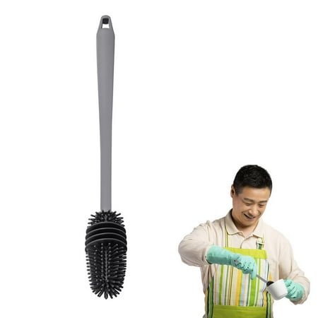 

BESTHUA Silicone Bottle Brush 13in Water Bottle Cleaner With Long Handle Household Kitchen 360 Degrees Cleaning Flexible Brushes expert
