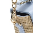 thumbnail image 4 of Packed Party Women's Woven Straw Crossbody Bag with Faux Leather Scallop and Chain Strap, Blue, 4 of 8