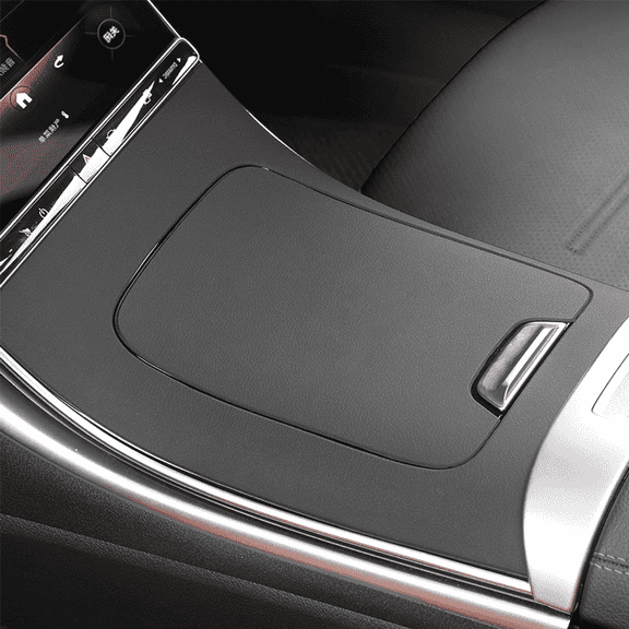 DOCRELD Center Console Panel Leather Sticker Central Control Gear Shift Panel Cover Fit for Mercedes Benz GLC X254 GLC260 GLC300 GLC300e GLC43 2023 2024 2025 Car Accessories