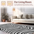 thumbnail image 2 of ODIKA 4'x6' Machine Washable Non-Slip Area Rug, Sophisticated Wave Ripple Distortion Hypnotic Modern High Traffic Rug, Black, 443480, 2 of 7