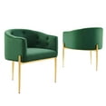 thumbnail image 2 of Modway Savour Tufted Performance Velvet Accent Chairs - Set of 2 in Emerald, 2 of 9