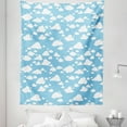 thumbnail image 1 of Blue Tapestry, Clear Summer Sky Pattern with Clouds Dotted Background Cartoon Style Design, Fabric Wall Hanging Decor for Bedroom Living Room Dorm, 5 Sizes, Sky Blue White, by Ambesonne, 1 of 1