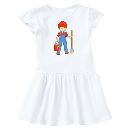 

Inktastic Farming Boy with Bucket and Shovel Gift Toddler Girl Dress