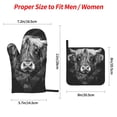 thumbnail image 2 of Daiia Geometric Bull Design Pattern Oven Mitts and Pot Holders 4 pcs Set,High Heat Resistant 500 Degree Extra Thicken Long Kitchen Cotton Oven Glove, 2 of 6
