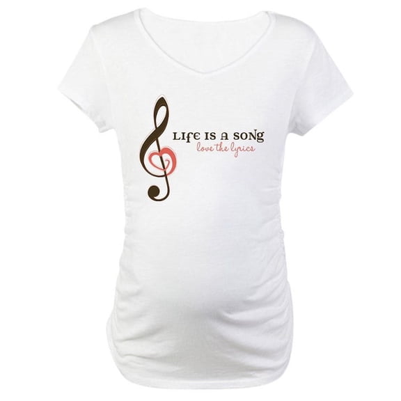 CafePress - Love The Lyrics Maternity T Shirt - Cotton Maternity T-shirt, Cute & Funny Pregnancy Tee