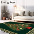 thumbnail image 2 of ODIKA 4'x6' Machine Washable Non-Slip Area Rug, Festive Holiday Tree Semi Circle Entrance High Traffic Rug with Pad, Green, 605536, 2 of 8