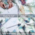thumbnail image 4 of UMIGGEE 17.7" x 196.8" Green Floral Peel and Stick Wallpaper Boho Self Adhesive Peacock Feather Wallpaper for Bedroom Furniture Surfaces Cabinet Home Decoration Removable Renter Friendly Wallpaper, 4 of 7