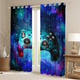 thumbnail image 2 of Manfei 3D Cyan Gamepad Curtains Pack of 2 (42x84 Each), Mystic Glitter Galaxy Curtains Blackout, Teen Boy Girl Kid Bedroom Curtains, Curtains Blackout Room Decor, 2 of 6