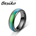 thumbnail image 1 of Besiko-anillos mágicos de acero inoxidable para hombre y mujer, sortija con cambio de Color, sensación de temperatura y emoción, joyería fina, 1 of 3