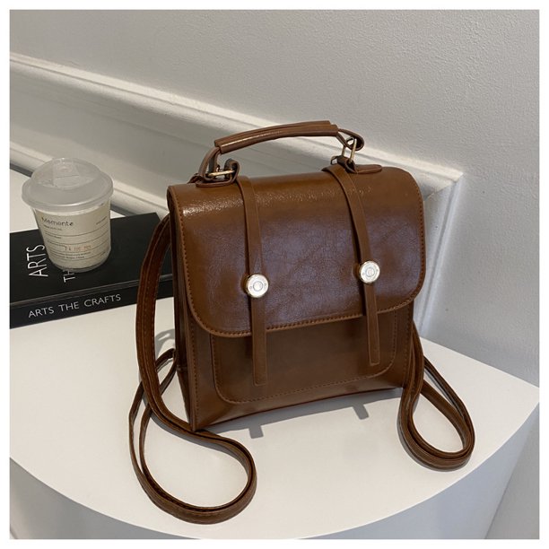 Mochila doble informal de estilo británico, multifuncional, de gran capacidad, estilo universitario, retro, color sólido, para mujer