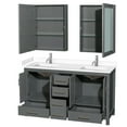 thumbnail image 6 of Wyndham Collection WCS141460DLGWCUNSMED Sheffield 60" Free Standing Double Basin Vanity, 6 of 7
