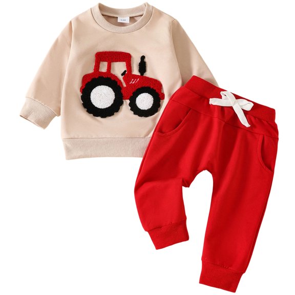 Odeerbi Infant Toddler Boys Girls Sweatsuits Sets Solid Color Sport 2 Piece Outfit Set Baby Cute Long Sleeve Sweatshirt Drawstring Elastic Waist Jogger Sweatpants Suit with Pocket