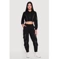 thumbnail image 2 of Women's Nylon Cropped Zip Front Hooded Jacket, 2 of 4