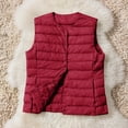thumbnail image 5 of Karight Women's Lightweight Down Vest Collarless Button Down Puffer Vests Sleeveless Quilted Jacket Waistcoat with Pockets, 5 of 9