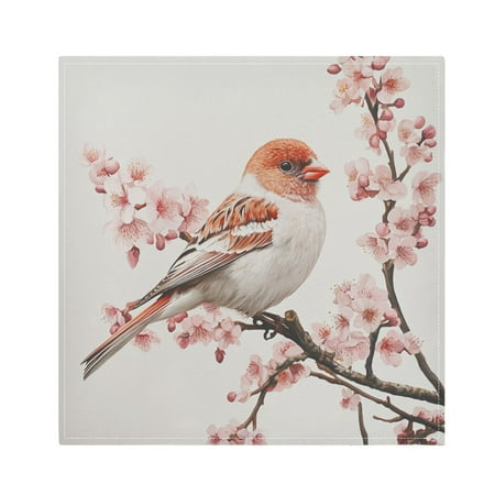 

WOBOGO Birds Perched on Branches Cloth Napkins 6 Pieces Soft Elegant Touch Durable Absorbent Quick Drying for Elegant Dining