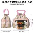 thumbnail image 5 of Pioneer Flower Drawstring Lunch Bag Women - Drawstring Lunch Bag Insulated for Work Office - Stain-Resistant Large Lunchbags for Women with Multi-Pockets, 5 of 6
