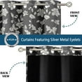 thumbnail image 3 of Vargottam Printed Blackout Curtains - Gray Floral Design, Set of 2 Panels, 52 x 90 Inches - Room Darkening, Thermal Insulated Window/Door Drapes with Grommets, 3 of 9