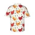 thumbnail image 4 of Xecao Flower Chicken print Hawaiian shirt - a stylish short-sleeve button-down for men, perfect for casual beach and tropical outings., 4 of 9