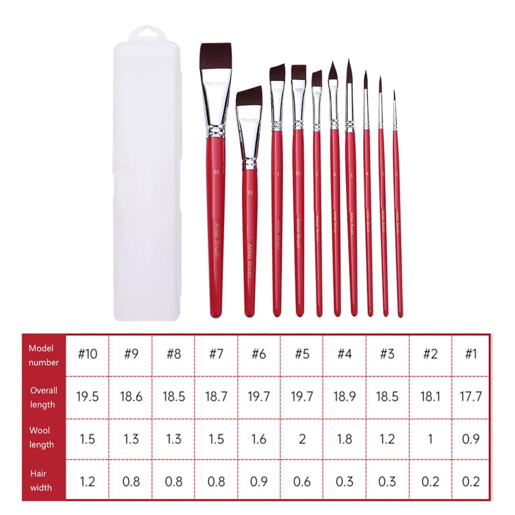 7/10/17 Pcs Acrylic Paint Brush Watercolor Painting Brushes Artist Paint Brushes