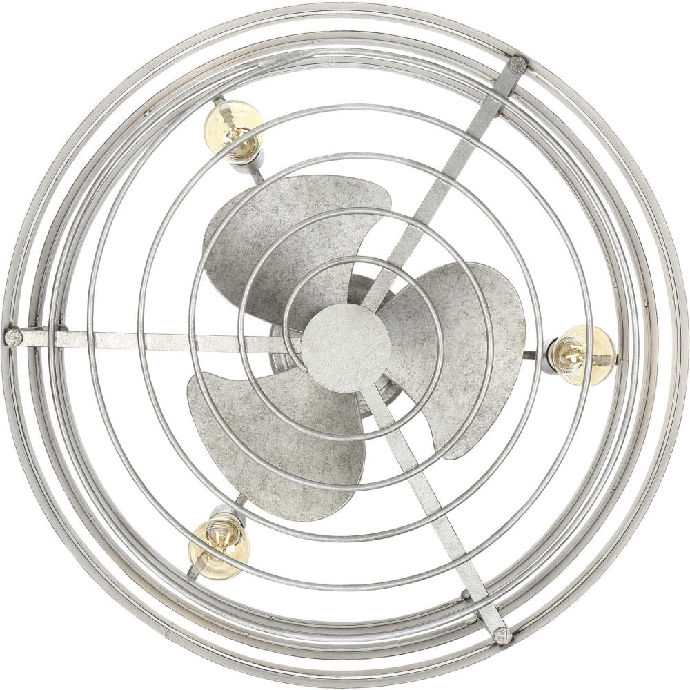 Progress Lighting Gulliver 3-Light Ceiling Fan, Galvanized, Antique White Wood Shade