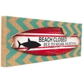 thumbnail image 3 of Northlight Chevron Burlap Beach Closed Shark Bite Surfboard Wall Sign -  8" x 23.75”, 3 of 9