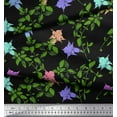 thumbnail image 3 of Soimoi Polyester Crepe Fabric Leaves & Bell Floral Print Sewing Fabric Yard 42 Inch Wide, 3 of 3