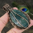 thumbnail image 4 of Natural Indian Moss Agate Gemstone Copper Wire Wrap Gift Pendant 3.15, 4 of 4