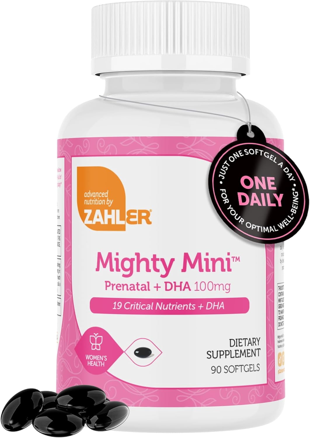 Zahler Mighty Mini Prenatal Vitamin with DHA & Folate, 90 Softgels, Multivitamins for Women, Prenatal Support, Pregnancy Vitamins