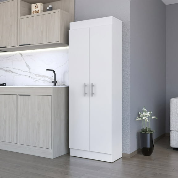 Kitchen Island Furniture Dawson Pantry Cabinet with Sleek 5-Shelf Storage,Dining Kitchen Carts