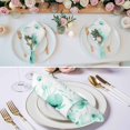 thumbnail image 2 of Teal Spring Floral Cloth Napkins, Summer Botanical Watercolor Vintage Washable and Reusable Dinner Napkins Set of 4, Table Napkin for Kitchen Party Birthday Wedding Hotel Housewarming 20"x20", 2 of 8