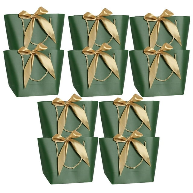 Bolsa de regalo de 10 piezas Bolsas de mercancía con asas Caja de regalo Bolsas de embalaje Durable Verde S Yuyangstore Bolsas de papel