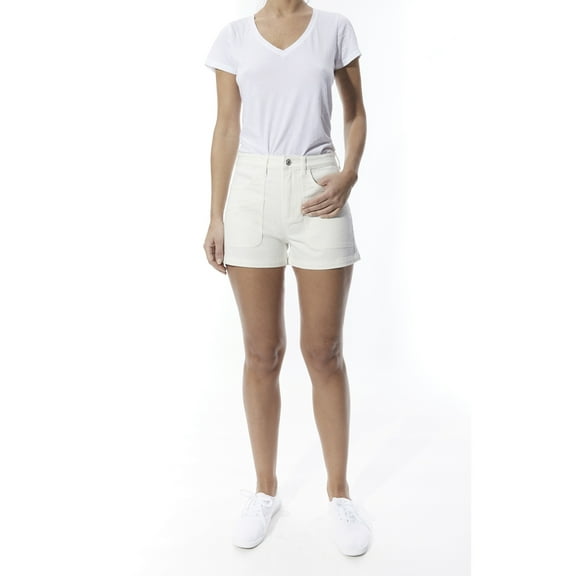 Oat High-Rise Carpenter Shorts, 25, White